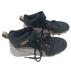 UNDER ARMOUR‎ Bryce Harper Youth Baseball Cleats Size 5.5Y, Black White Yellow